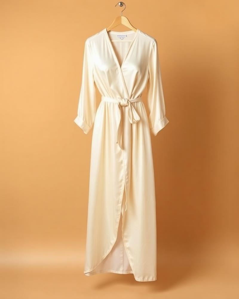 Ivory Silk Wrap Dress